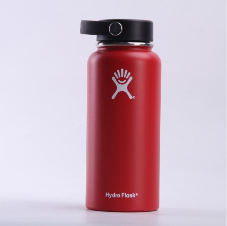 GH Stainless Steel Water Bottle Hydro Flask Water Bottle Vacuum Insulated Wide Mouth Travel Portable Thermal Bottle 32oz/40oz: 40oz(1100ML) / Q