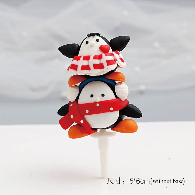 Christams party Cake Toppers Soft clay Christmas cake decoration cake decoration cards and Cake Flags Santa Claus and elk: 5