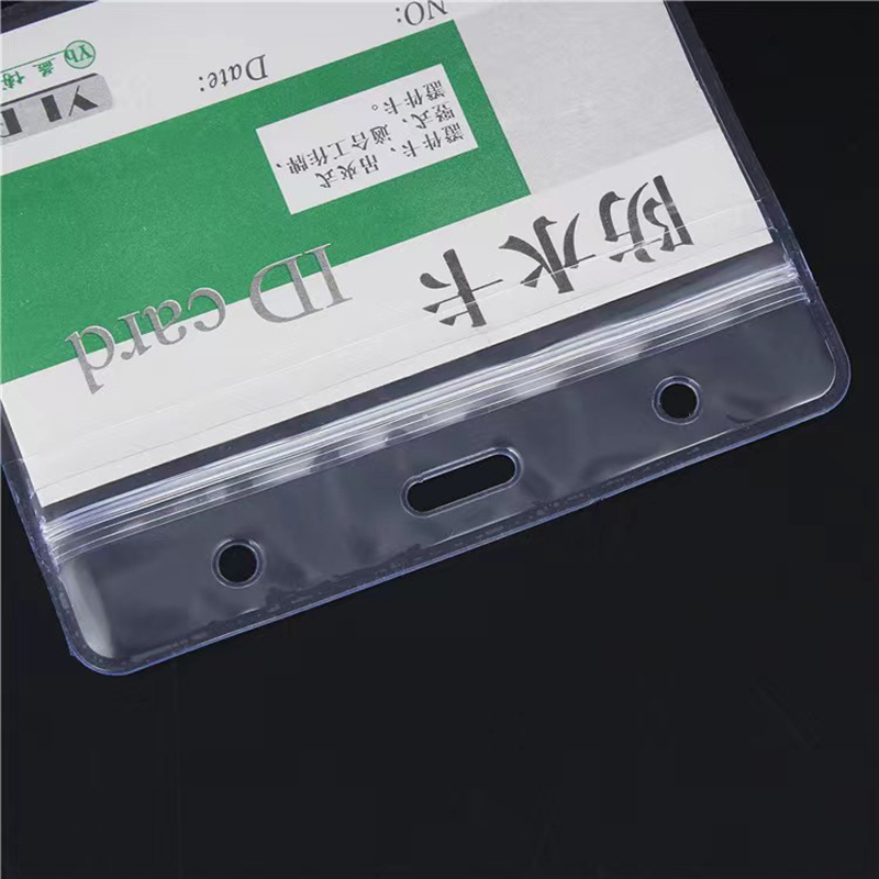 50 Uds. Portatarjetas transparente de PVC resistente al agua, portatarjetas de plástico para tarjetas de identificación para tarjetas de empleado, tarjetas de estudiante, tarjetas de crédito