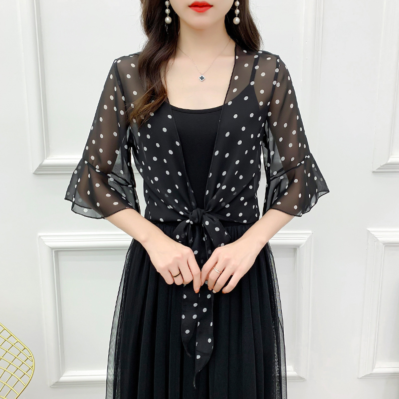 Schwarz Weiß Topf Kurzarm zuckt mit den Schultern Für Frauen Bolero Braut Kap Kleid Jacke Elegante wickelt Sommer Strand Schals Braut Bolero: Schwarz / XL