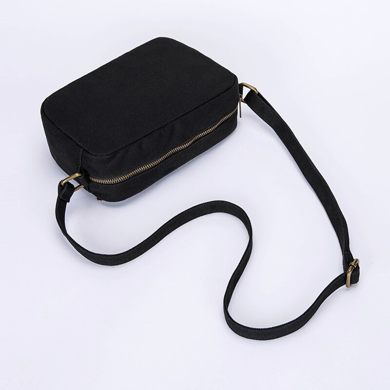Canvas tas dames een schouder casual eenvoudige koreaanse literaire tas crossbody kleine vierkante tas