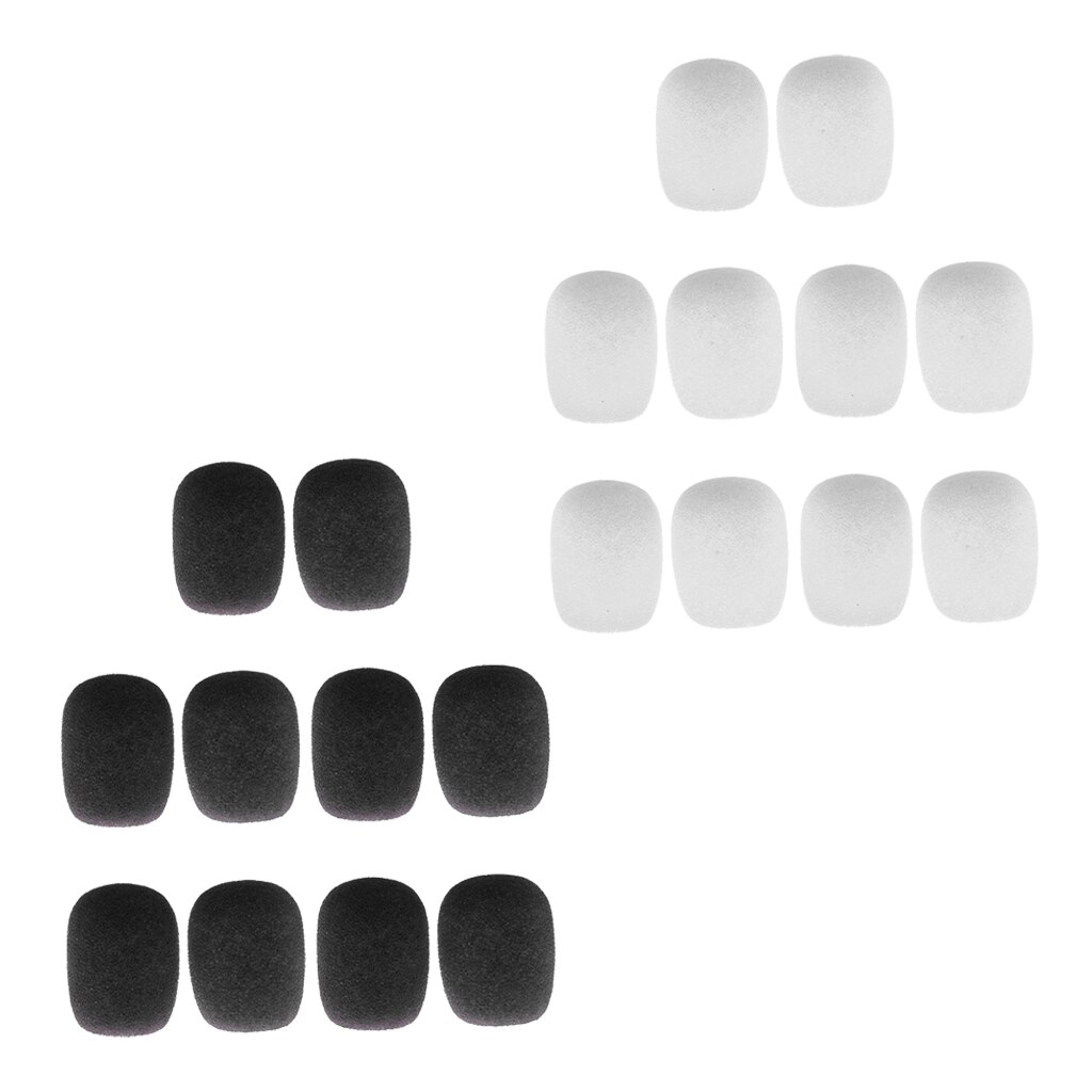 20Pcs/Pack Microphone Windshields Wind Muffs Mic Foam Cover, Black &amp; White