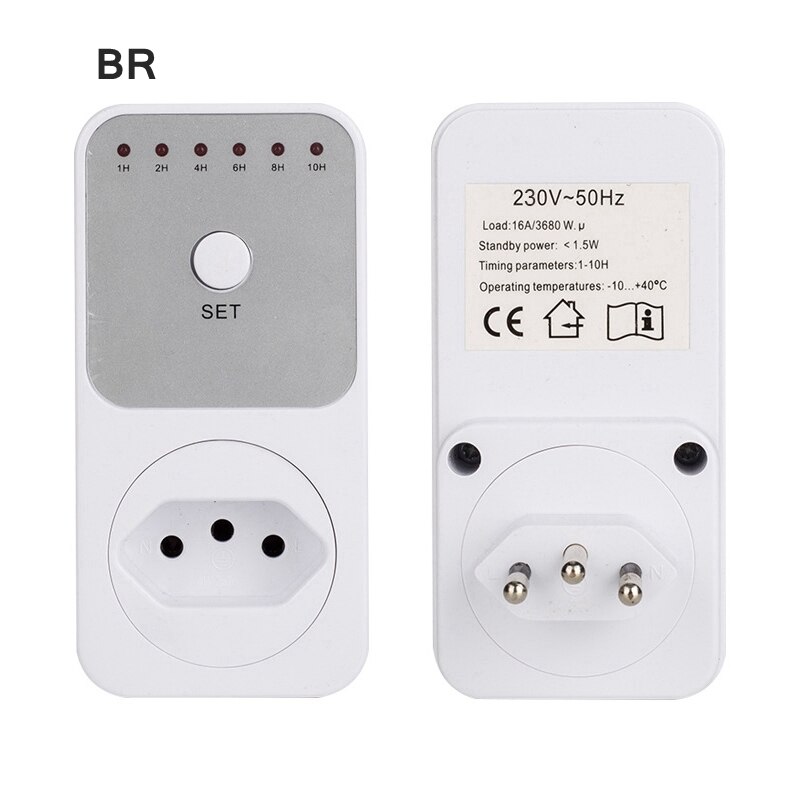 EU FR BR UK Electronic Timer Countdown Timing Socket 10Hr 6 Groups Timer Switch Countdown Switch Controller