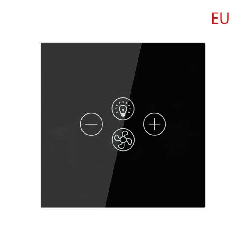 Smart wifi blæser lysafbryder eu / us loftsventilator lampe switch timer indstilling: Bk-eu