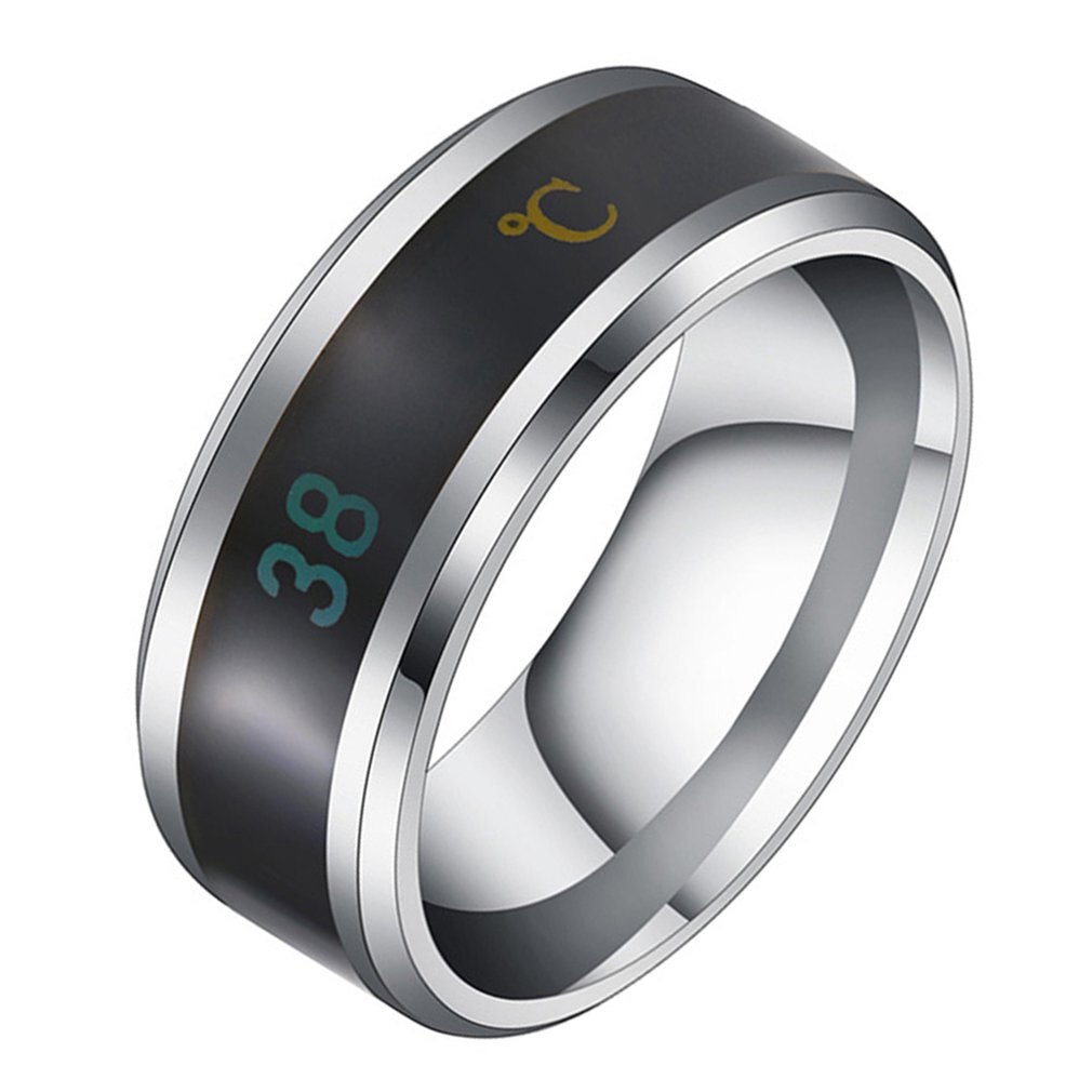 Multifunctional Waterproof Intelligent Smart Temperature Couple Ring Titanium Steel Finger Jewelry Fingertip Temperature Sense