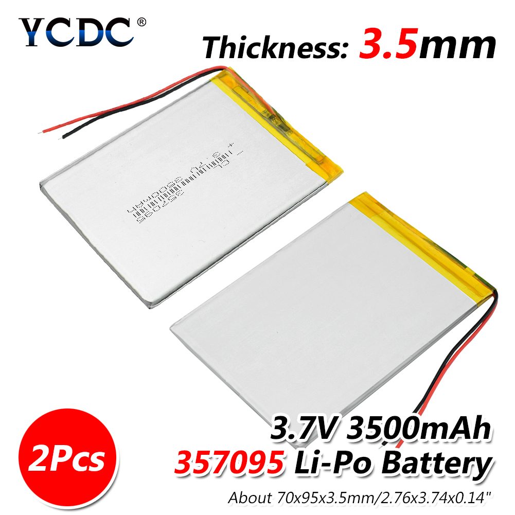 1/2/4 Rechargeable 357095 Li-ion Battery 3.7v 3500... – Grandado