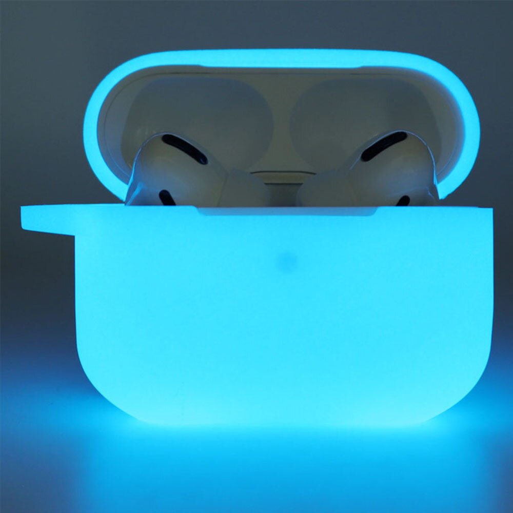 Silikone stødsikker beskyttelsesetui holder skal cover glød i mørket til apple airpods pro trådløst øretelefontilbehør: 01