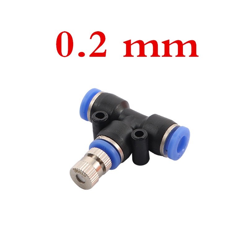 Niederdruck Beschlagen Düsen 0.1 ~ 0,6mm Öffnung 6mm T Stecker Garten Bauernhof Gewächshaus Bewässerung Befeuchten Kühlung Spritzgerät 6 stücke: 0.2mm