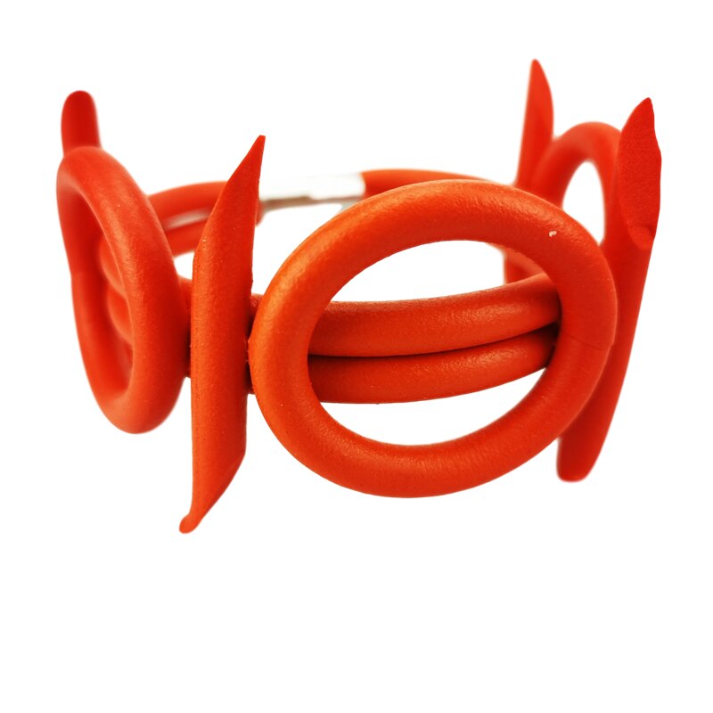 Bracciale Charm UKEBAY - Bangles in Gomma Multicolore - Stile Gotico Punk - Gioielli Donna: Rosso