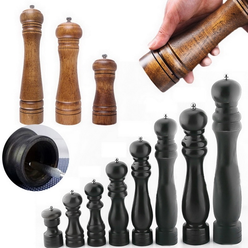 Manual Pepper Mill Oak Wood Salt And Pepper Mill 5 "8" 10 " Multi-purpose Grinder Grinder Kitchen Tool Cooking Accessories
