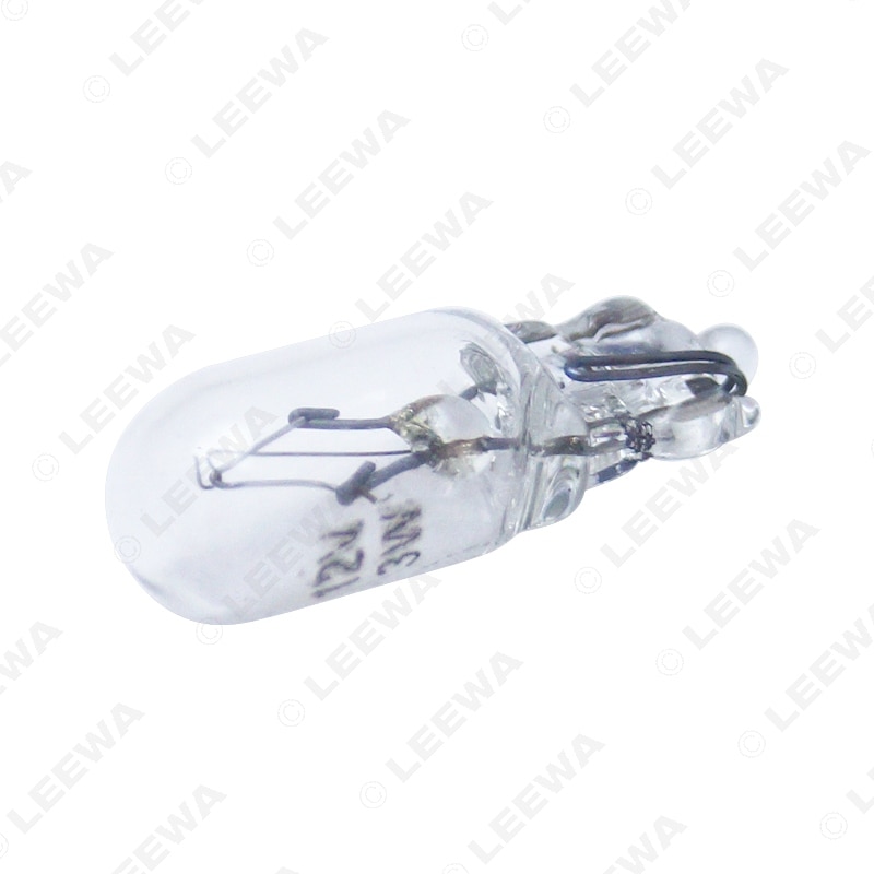 LEEWA 10pcs Warm White Car T6.5 12V 3W Wedge Halogen Bulb External Halogen Lamp Replacement Dashboard Bulb Light #CA1316