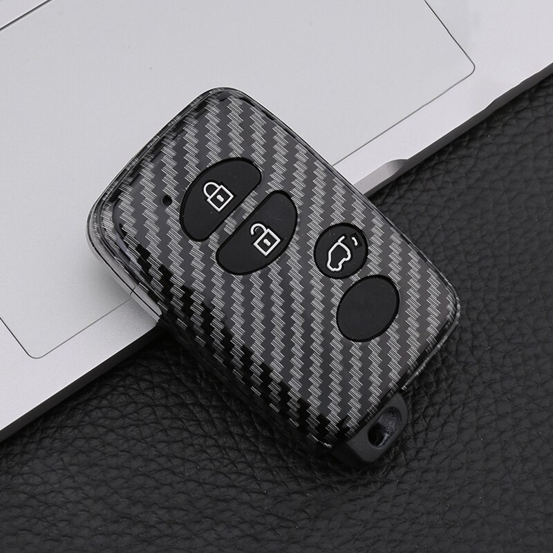 Auto Sleutel Cover Key Case Voor Toyota 86 Land Cruiser Prado 150 Avalon Camry Prius Crown Highlander Voor Subaru Foreste xv Legacy: C Carbon Black