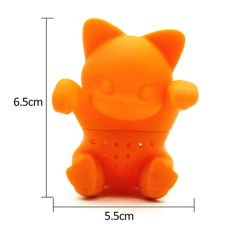 Siliconen Oranje Kat Thee-ei Herbruikbare Filter Diffuser Theezeefje Spice Losse Thee Blad Kruidenthee Tassen Tool