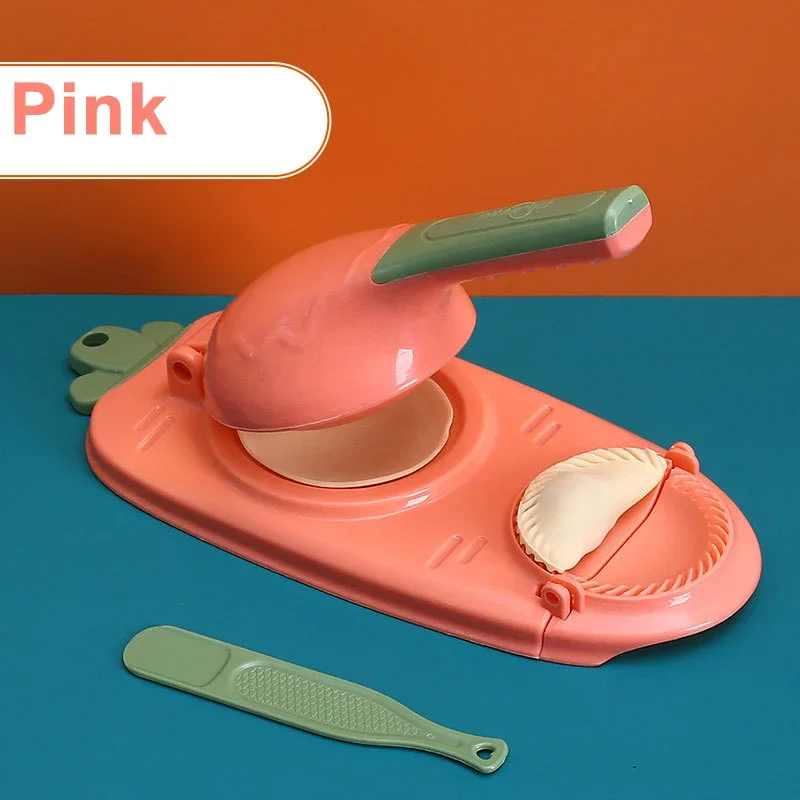 Kit prensador de envoltorio para hacer dumplings 2 en 1, máquina trituradora de masa Manual para ahorro de trabajo, utensilio de cocina, herramienta para hornear pasteles de manzana: Caqui oscuro
