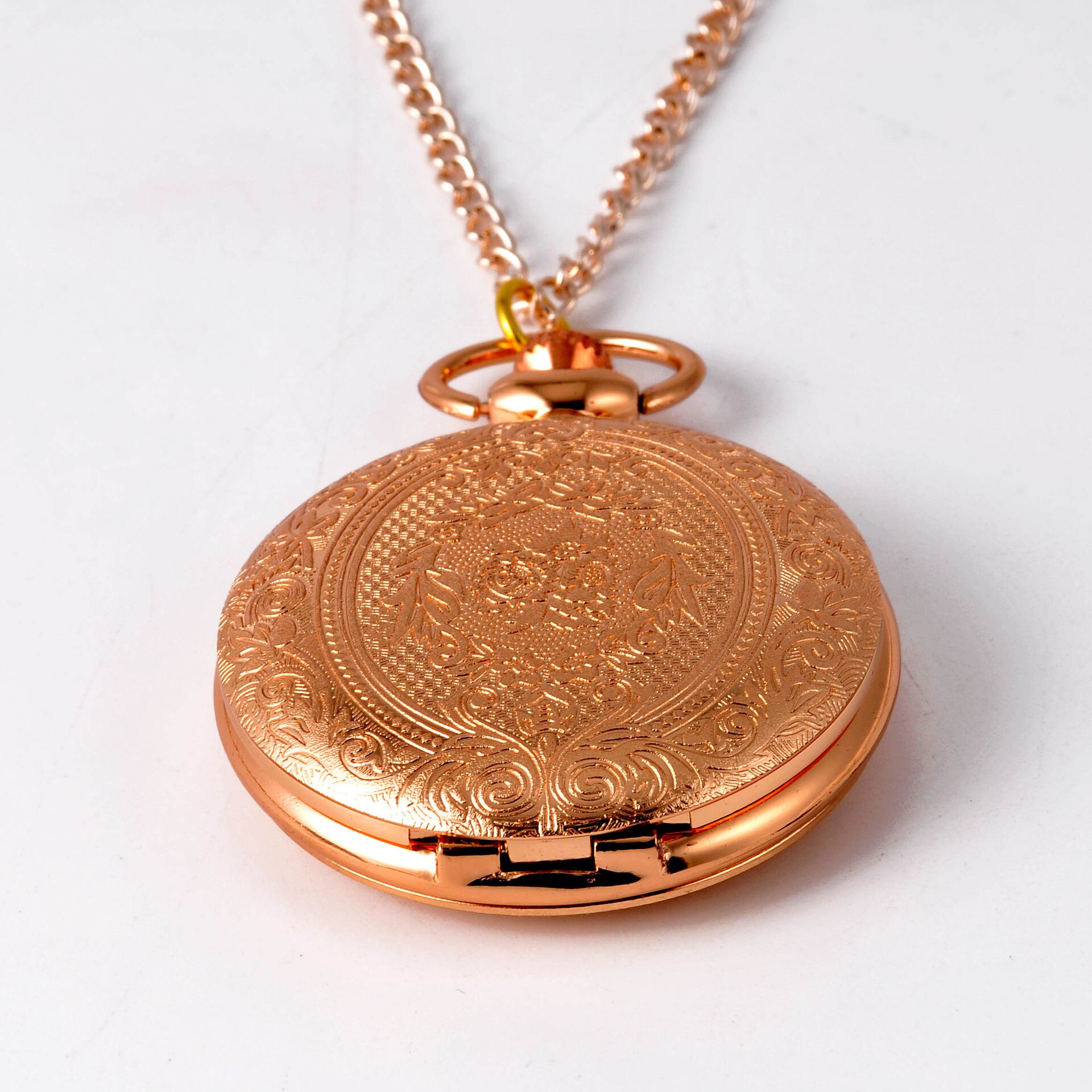 8840Large pocket watch rose gold flower carved exquisite palace pocket watch