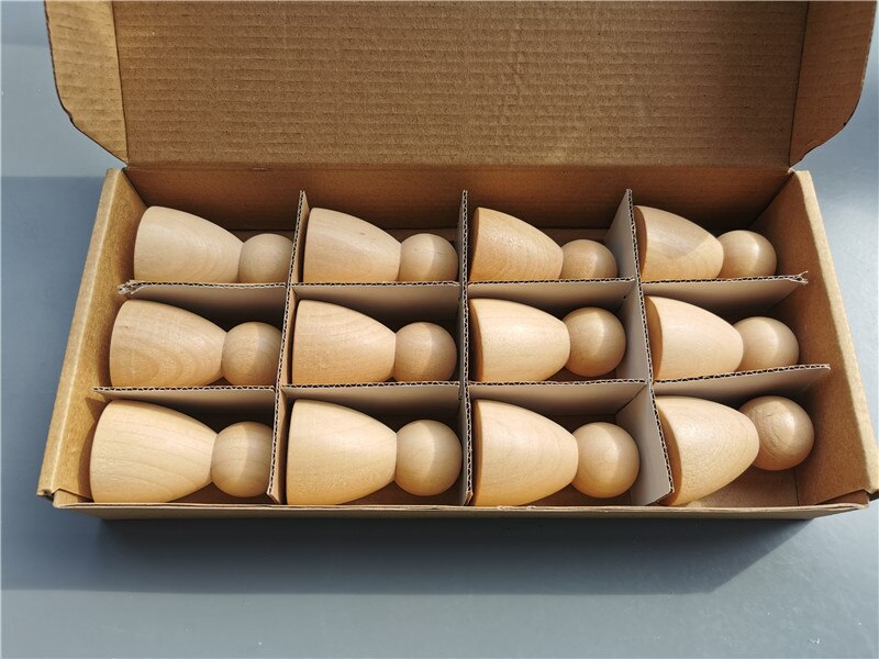 6/12 stücke Häkeln Holz Regenbogen Puppen in Beanies für Pastell Stapelbar Blöcke Holz Natürliche Puppe in Stricken Hut montessori Spielzeug: nature doll