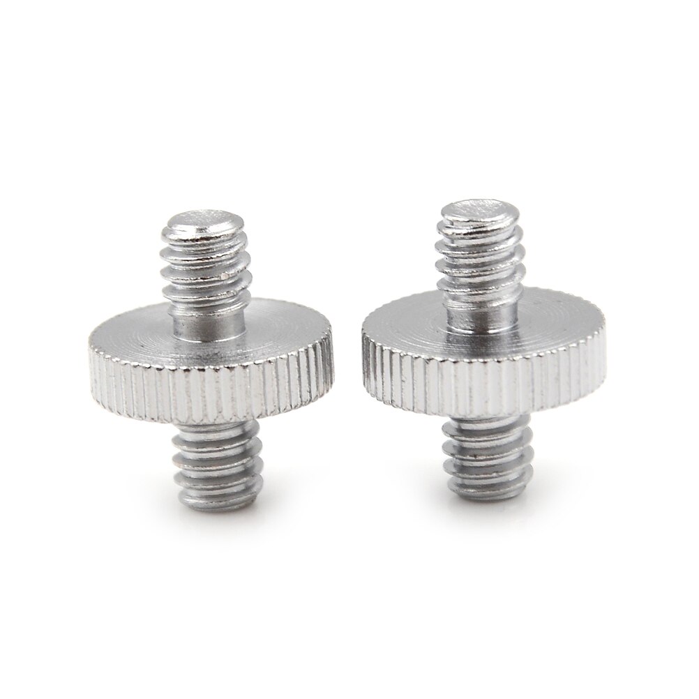 2Pcs Rvs 1/4 "1/4" Male Naar 1/4 "Mannelijk Schroefdraad Adapter Schroefdraad Foto Accessoires