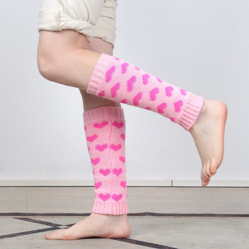 Japanese Lolita Sweet Heart Girls Leg Warmer Knit Socks Wool Ball Knitted Foot Cover Cosplay Women Heap Heap Socks