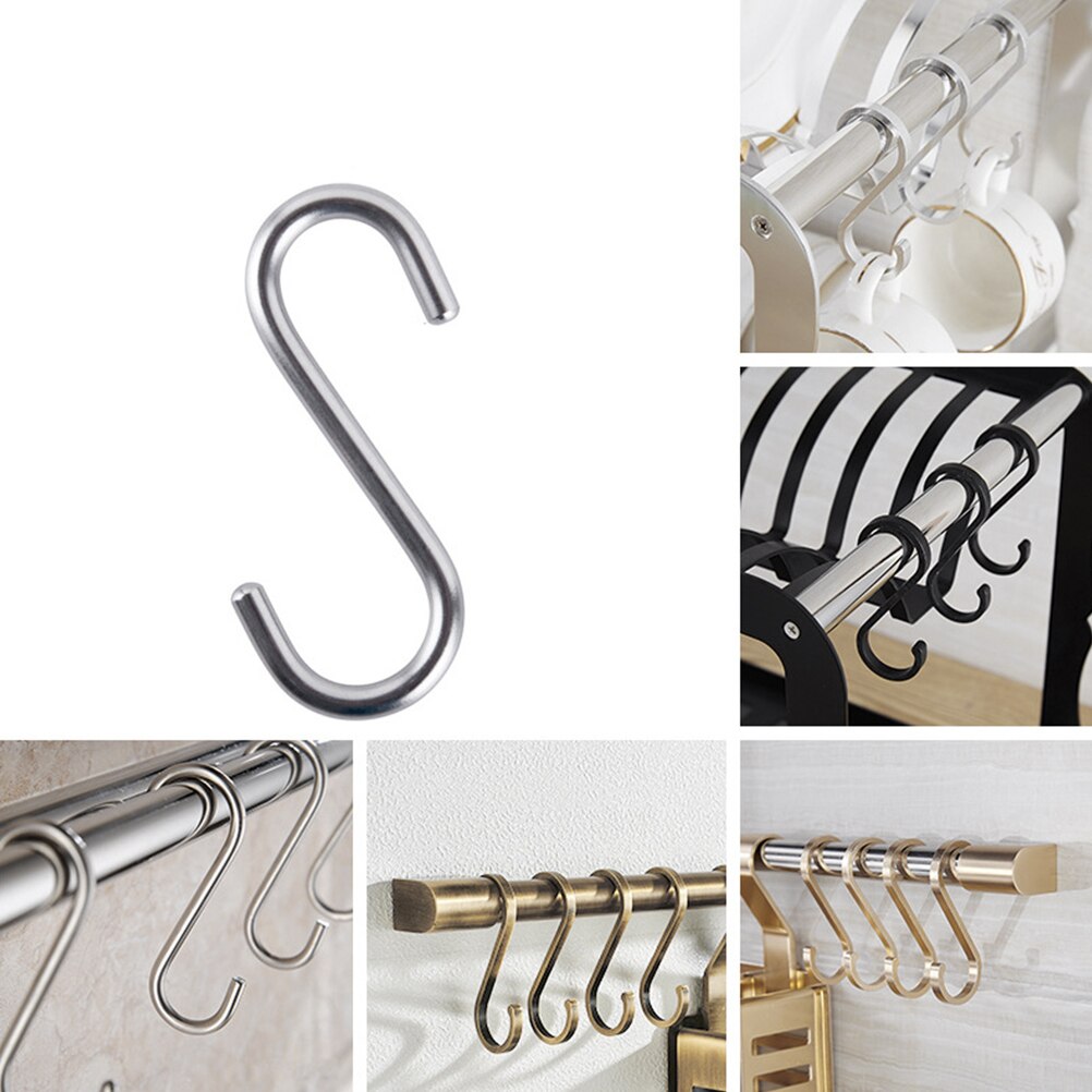 10 stks Rvs S Type Haken multifunctionele Metalen Rij Opknoping Creatieve Keuken Badkamer Huishoudelijke Haken Houder