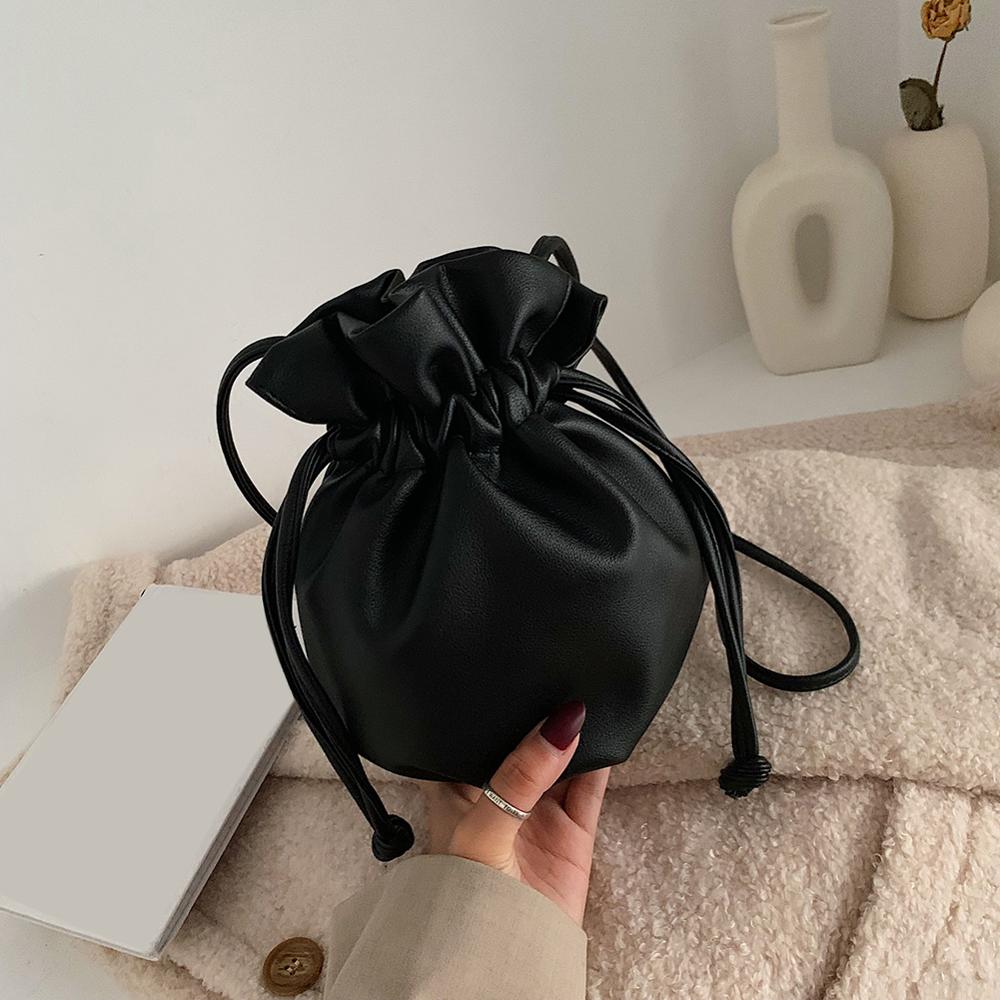 Petit cordon seau sacs pour femmes épaule sac à bandoulière femme sacs à main et sacs à main dame couleur unie sac à main