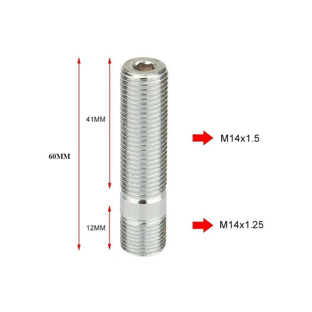 1-delige verlengde wielbouten conversie hoge wielbouten schroefadapterset (M12x1.25,M12x1.5,M14x1.25,M14x1.5): Oranje