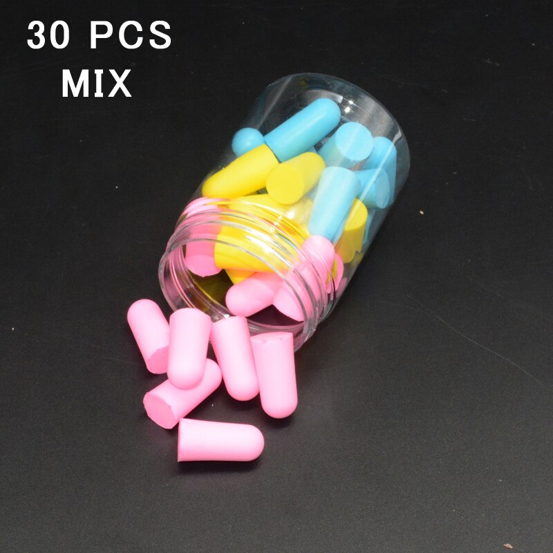 Earplugs Noise Reduction Sleep Foam Plug Canceling Music Anti Reusable For Snoring Earplug Sound Insulation Sleeping Ear Plugs: 30 pcs mix