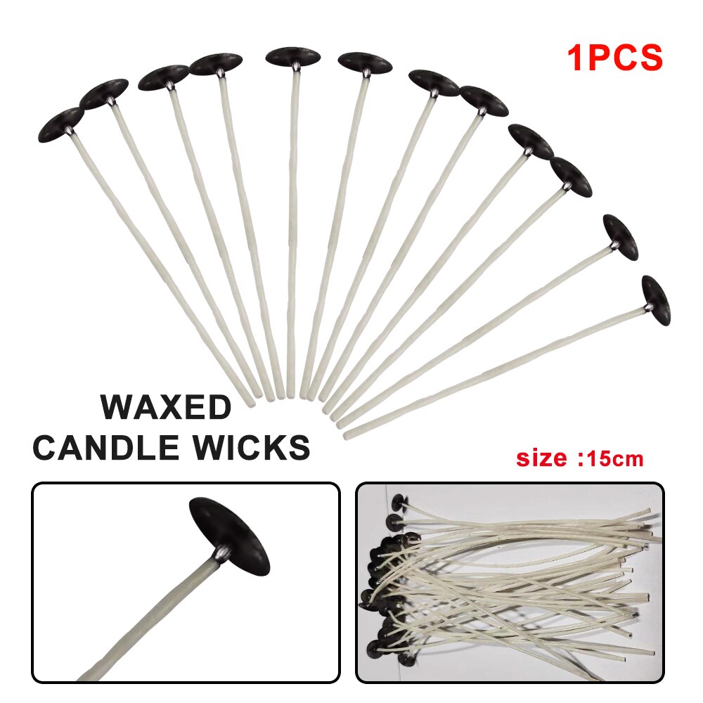 Mechas de vela preenceradas con sujetadores, 100 piezas, largas, para fabricación de velas, 150mm, algodón, respetuoso con el Medio ambiente 2