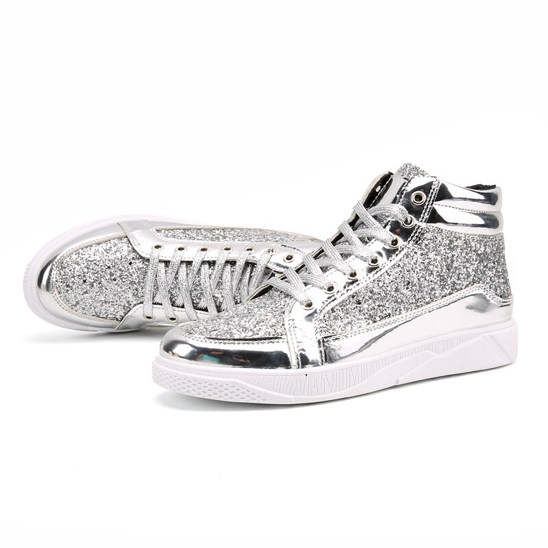 Chaussures de skate haut de gamme hommes Style coréen en plein air hommes chaussures de sport or argent rue Hip Hop Chaussure Homme baskets