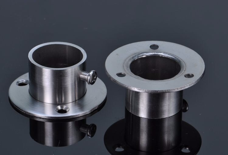 2PCS So strong stainless steel pipe support, closet clothes rail flange, fixed balcony drying base, furniture parts