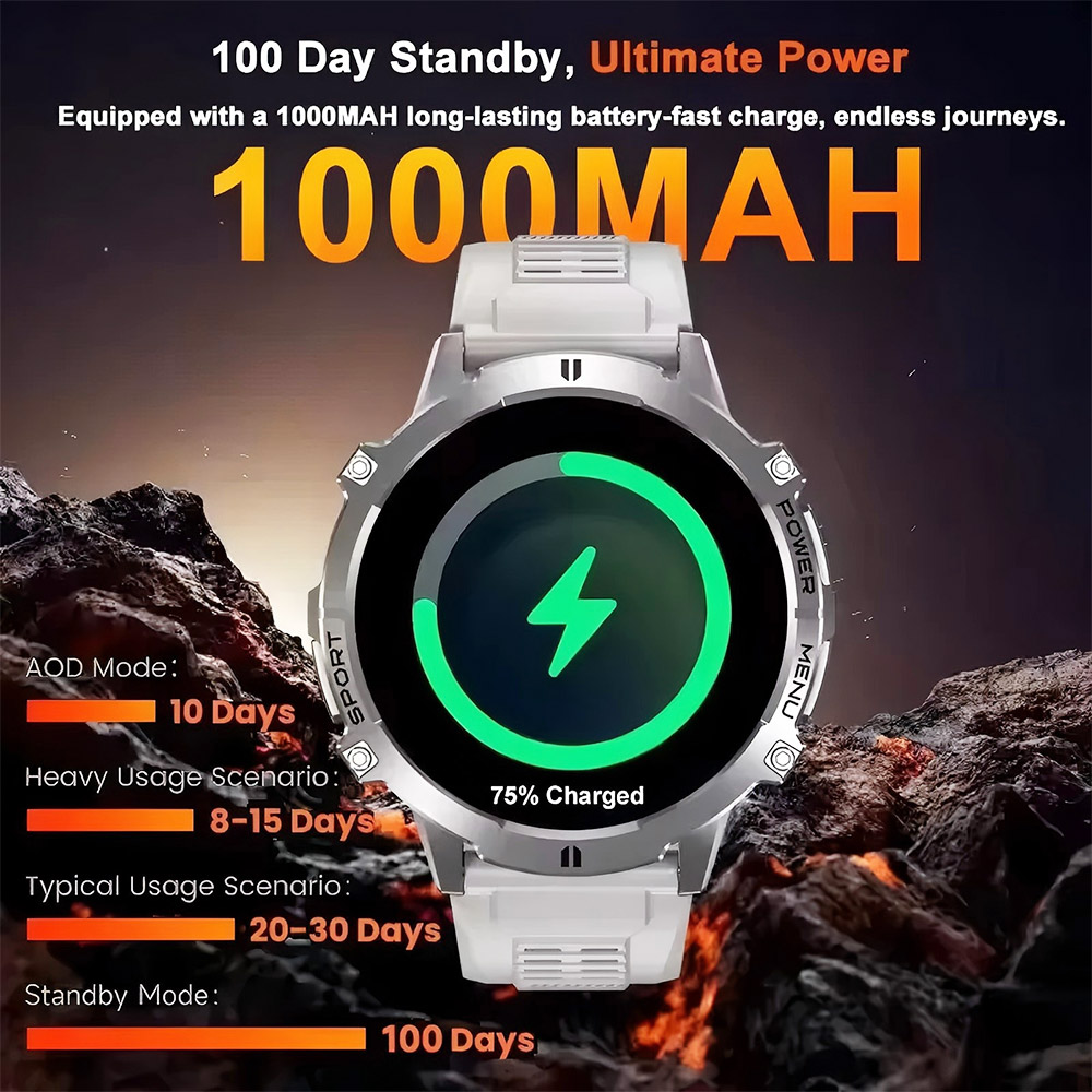 2025 novos homens gps esportes relógio inteligente 1.73 ''amoled bússola freqüência cardíaca 1000mah bateria bluetooth chamada 10atm à prova dwaterproof água smartwatch