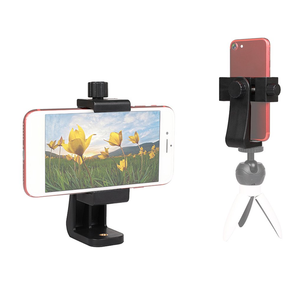 Adaptador de montaje de trípode para teléfono, soporte de Clip Vertical y Horizontal para grabación de vídeo, para Android, iPhone, teléfonos inteligentes, en oferta