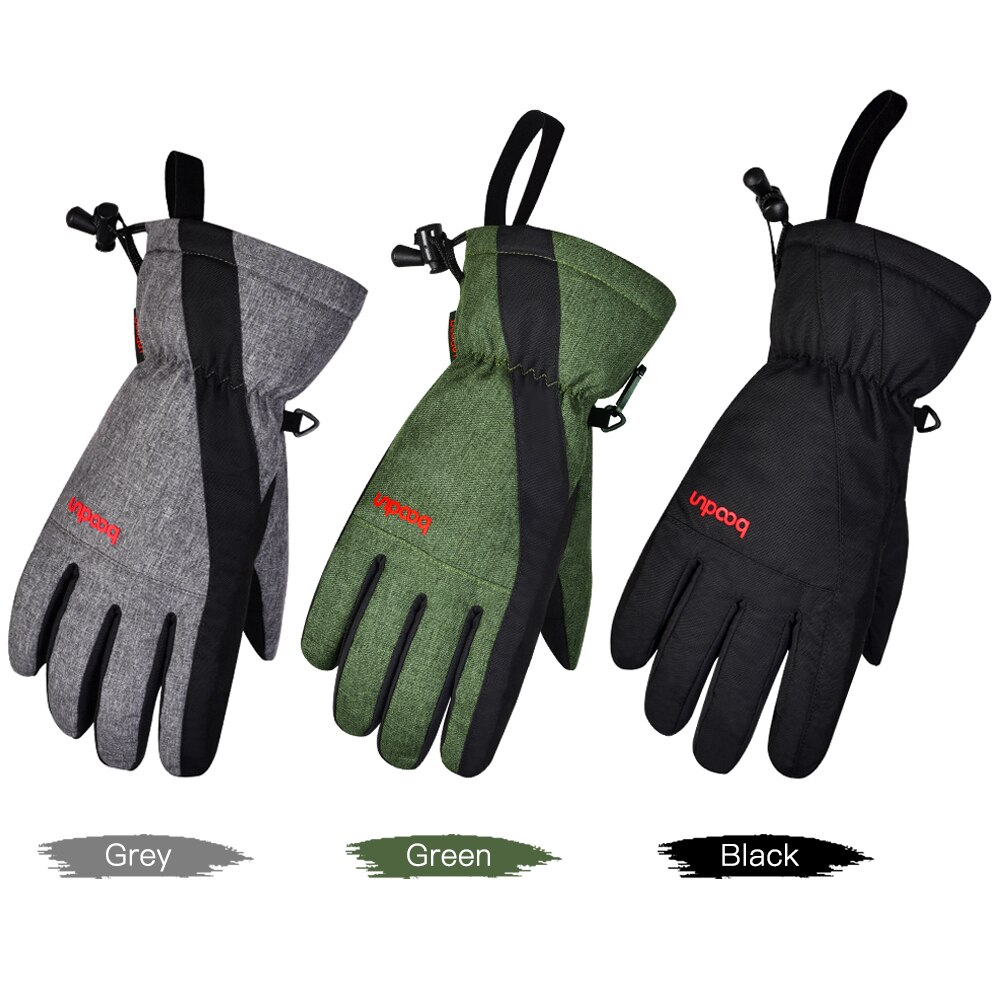 Guantes de nieve para esquí de invierno para hombre y mujer, resistentes al agua, con pantalla táctil, cálidos, para snowboard, esquí, ciclismo, senderismo