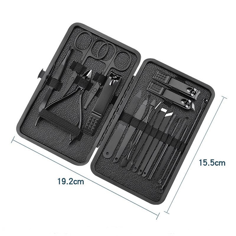 Nail Scissors Tool 7/10/12/16/18Pcs Stainless Steel Scissors Nail Professinal Nail Household Ear Spoon Clipper Bail Scissors Set