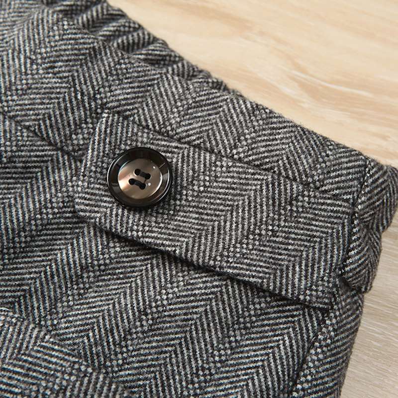 Big Size 4XL Women's Knee Length Woolen Shorts Autumn Winter Wool Wide Leg Plaid Shorts Casual Warm Pantalones Cortos