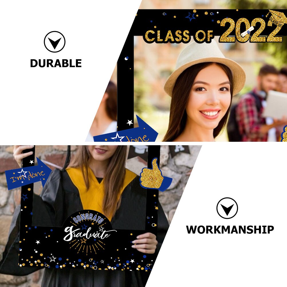 Graduation Photo Booth Frame Party Decorations Class of 2022 Grad Graduated Supplies Photo Booth