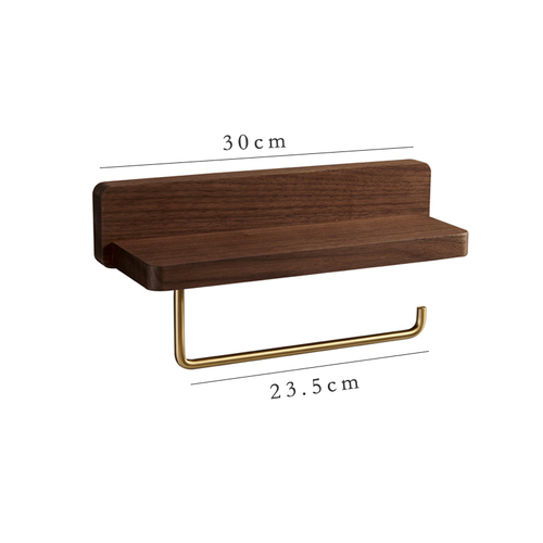 Toiletrolhouder Messing Hout Tissue Houder Plank Tissue Doos Toiletpapier Houders Muur Gemonteerde Papieren Handdoek Houders Tissue rack: A large  30cm