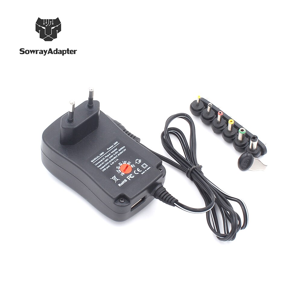 30W 3V 4.5V 5V 6V 7.5V 9V 12V Ac Dc Verstelbare Power adapter Universele Lader Supply Voor Led Light Strip