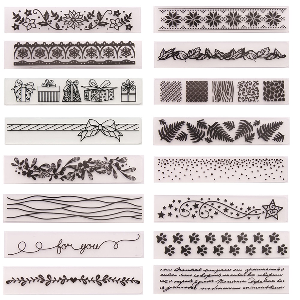 Plastic Embossing Folders Stencils Template Paper Cards Making DIY Photo Album Wedding Invitation Craft Paper DIY 15*3CM 1PC