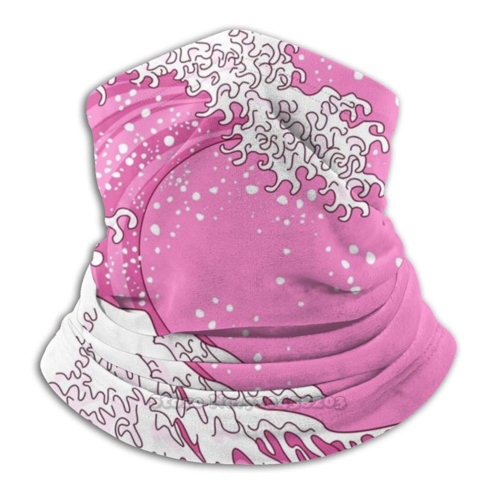 Pañuelo rosa de La Gran Ola, bufanda para mascarilla, calentador de cuello, tocado rosa, Pastel, gran ola, Kanagawa: Default Title