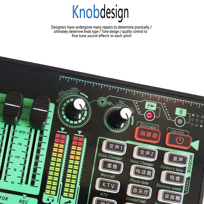 K3nb studio entrada misturador de áudio cartão de som inteligente redução ruído voz clara amplamente áudio usb externo áudio mixer peças reposição