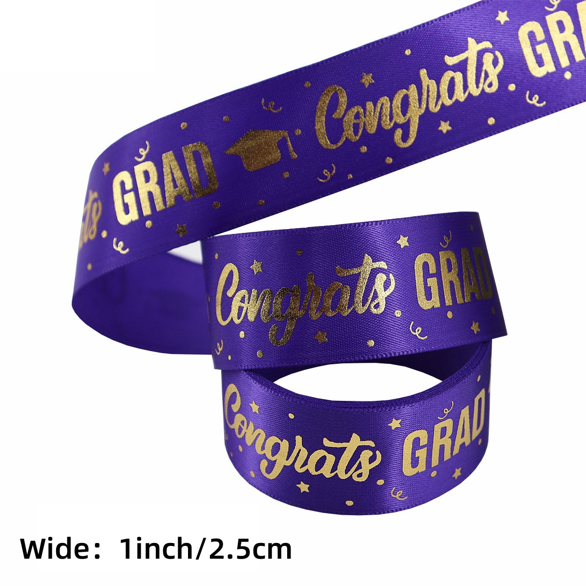 1 Roll，5 Yards Graduation Packaging Ribbon,Decoration Party DlY Bow Ribbon, Graduation Ceremony CampusParty Supplies: PURPLE