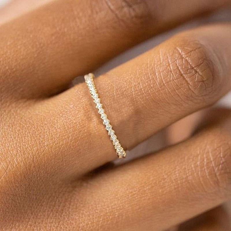 Anillos de tendencia Noble de Color dorado estilo INS para mujer, anillos delicados de dedo Midi de circón Lux de entrada para niña, joyería de aniversario KAR229