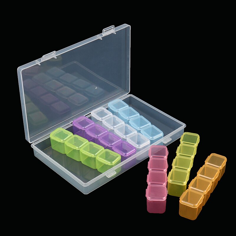 8/28 Slots Adjustable Plastic Storage Box Storage Box Case For Jewelry Diamond Embroidery Craft Bead Pill Holder StorageTool DM1: 28 cai box