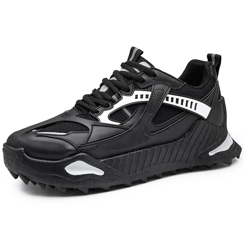 Mannen Golf Schoenen Sport Comfortabele Mannelijke Lopen Platte Schoenen Zwart Wit Outdoor Man Golf Athletic Footwear Trainer Lente Herfst: Black / 43