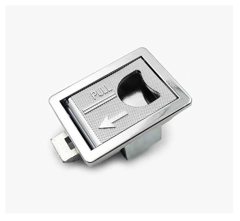 Zinc alloy lock Electric cabinet cabinet panel lock Small handle lock hasp pull open buckle lock Embedded bolt lock