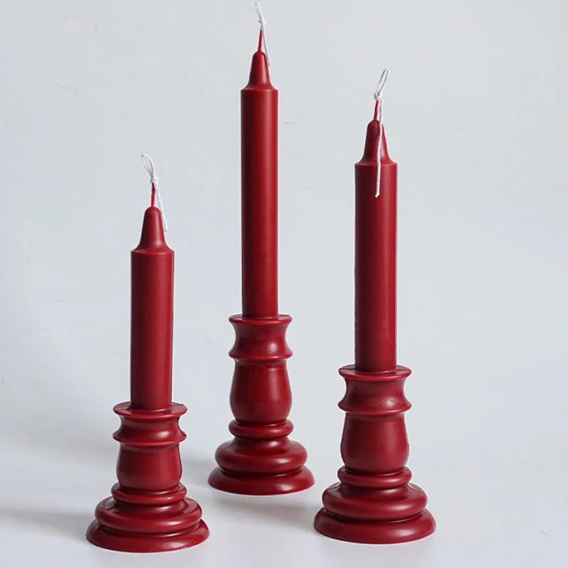 Candelabro cilíndrico de aguja grande con forma de vela, molde de plástico, vela artesanal para iglesia, Kit hecho a mano, decoración de de boda y de cumpleaños