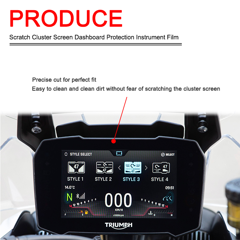 Película de instrumento de protección para tablero de pantalla de panel de arañazos, compatible con Tiger 900 RALLY PRO, Tiger900 GT