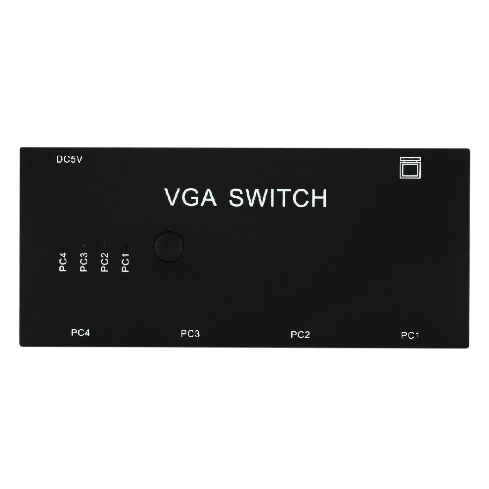TQQLSS 4 In 1 Out VGA Switcher 4 Port VGA Switch Box VGA for Consoles Set-top Boxes 4 Hosts Share 1 Display Notebook Projector