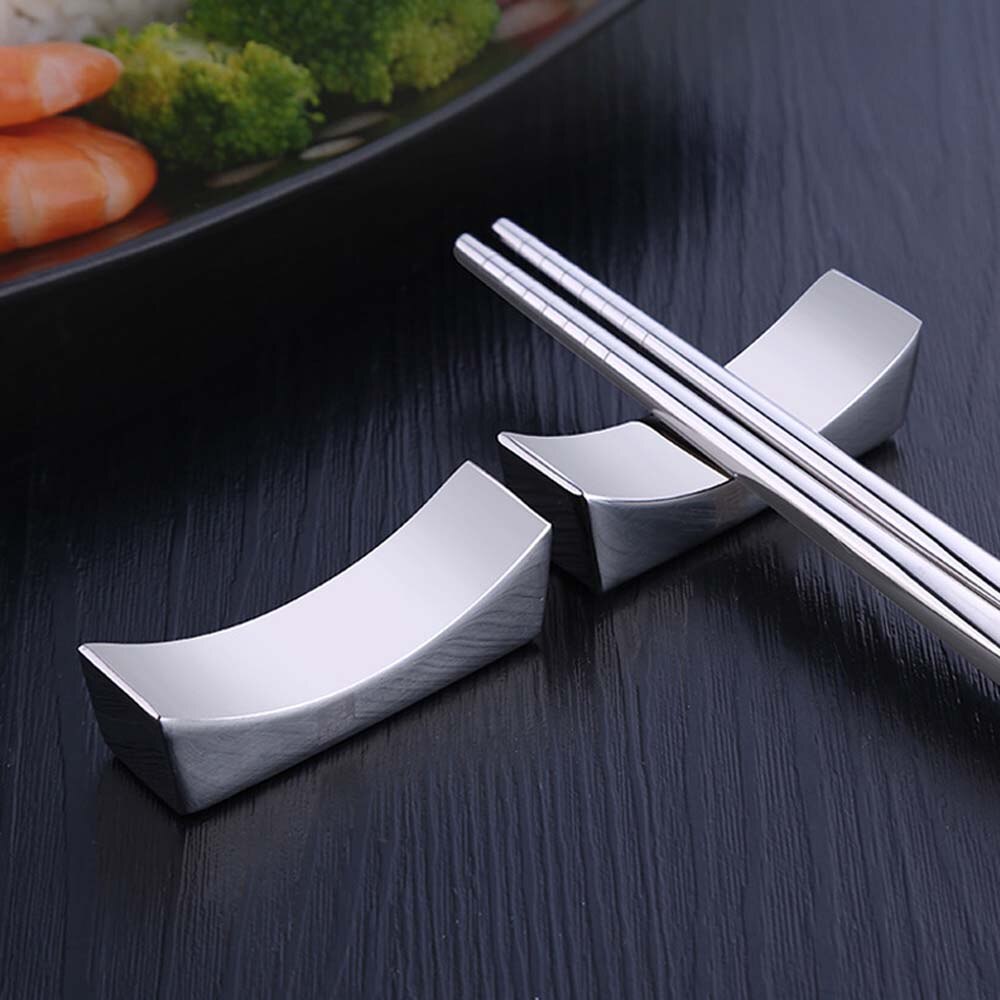 Rvs Chinese Chopstick Rest Eetstokjes Houder Eetstokjes Lepel Kussen Vorm Rack Herbruikbare Keuken Servies