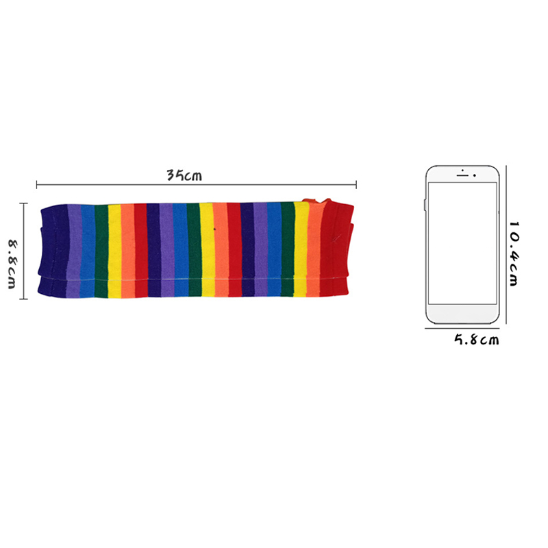 Colorful Candy Color Cute Arm Sleeves Striped Arm Sleeves Rainbow Sun Protection Sleeve